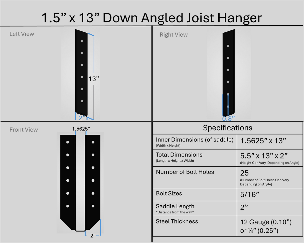 Joist Hangers - Down Angled