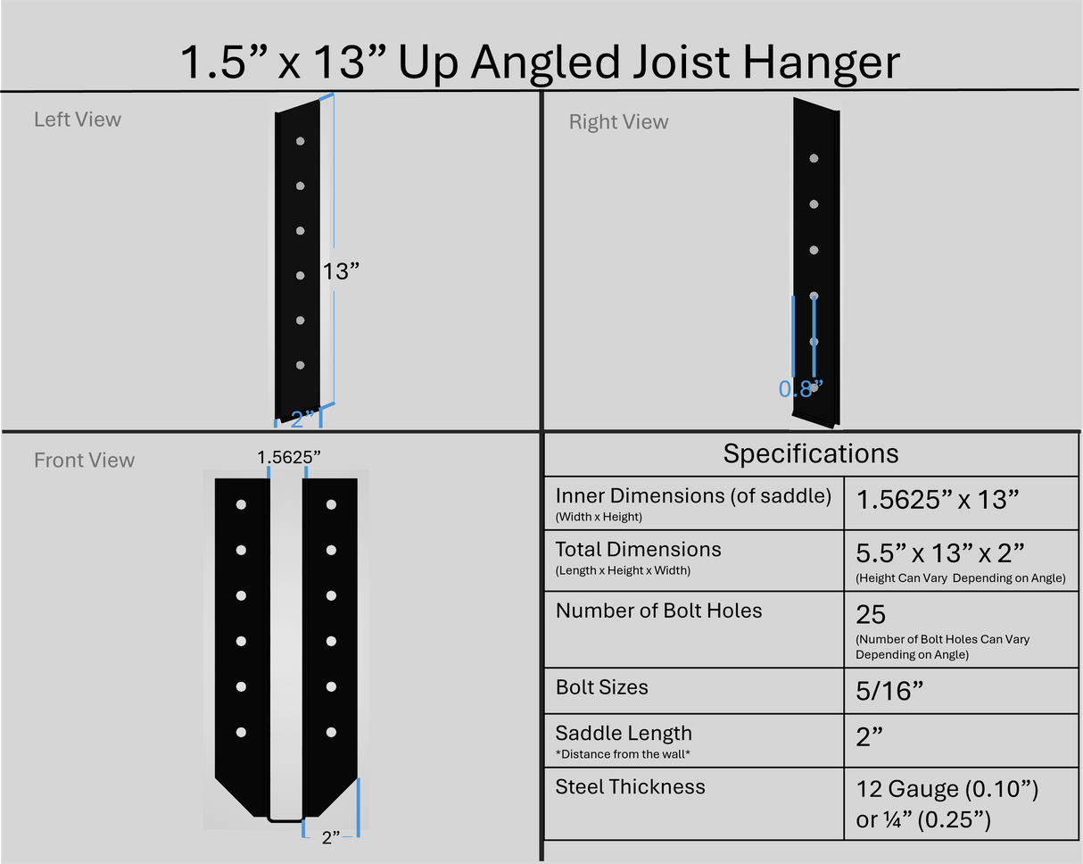 Joist Hangers - Up Angled