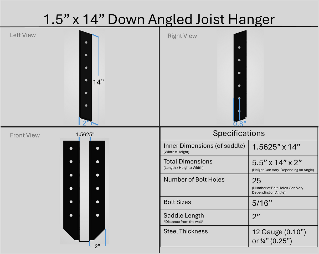 Joist Hangers - Down Angled