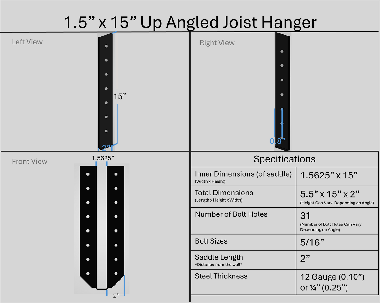 Joist Hangers - Up Angled