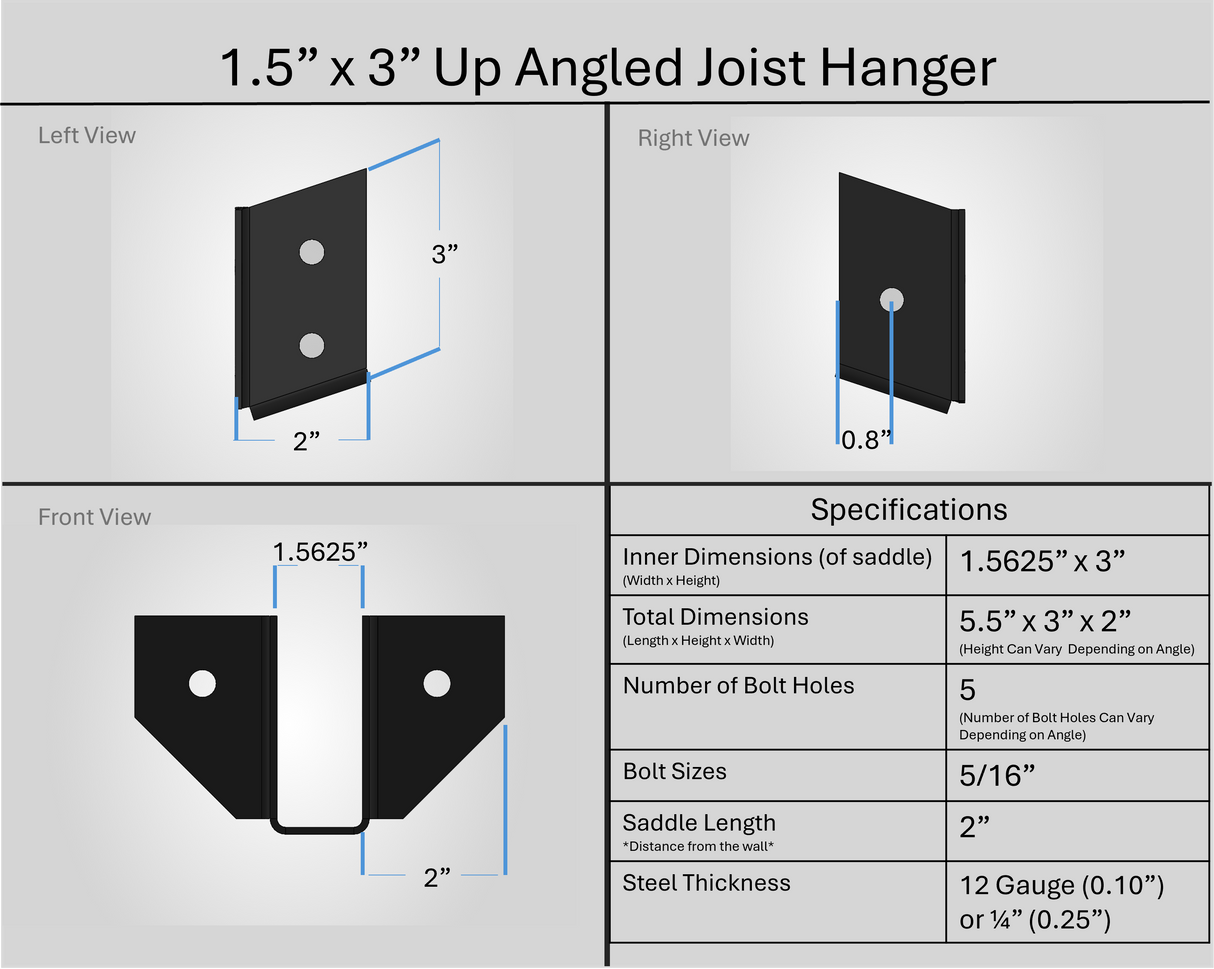 Joist Hangers - Up Angled