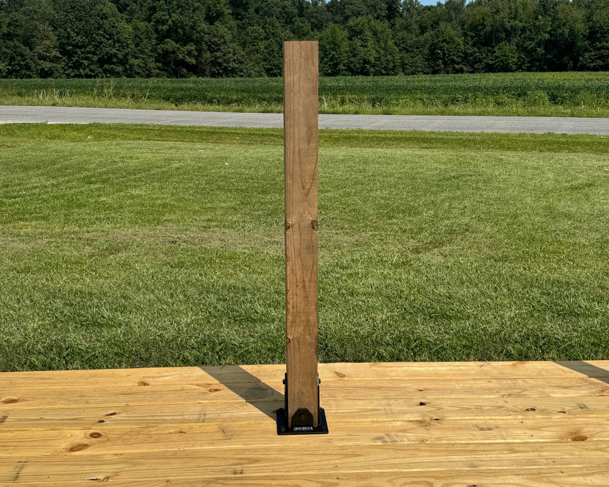 Heavy Duty Post Base Foot Bracket - Wood Post Brackets - construction brackets - brackets for post and beam construction - beam supports - post support - timber frame brackets - barndominium brackets - exposed beam brackets