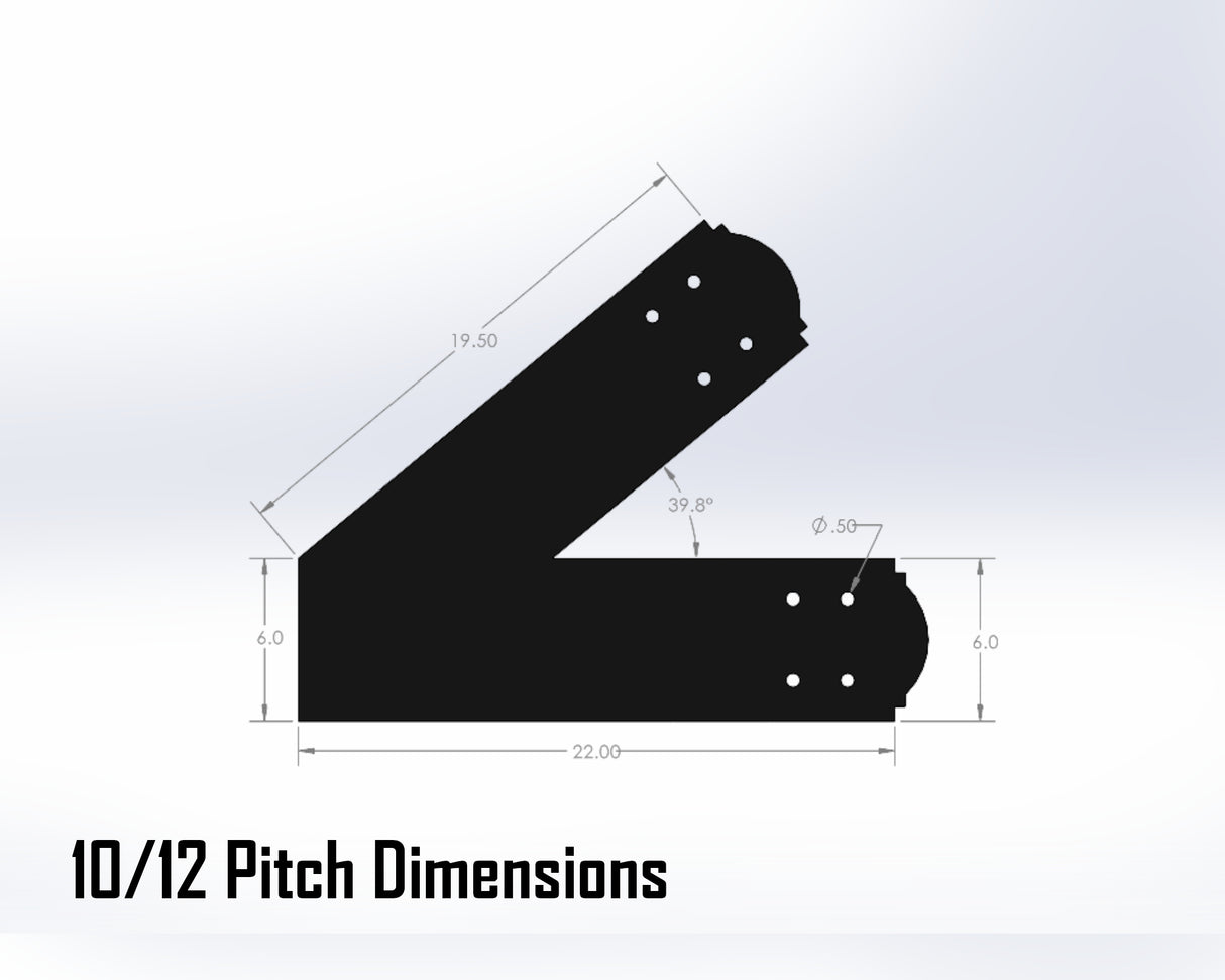 King Truss Bracket Set - Crowned Style - For 8 Inch Lumber - Wood Post Brackets - construction materials - building supposrts - beam supports - post support - timber frame brackets - wood frame buildings - post frame buildings - barndominium brackets - exposed beam brackets
