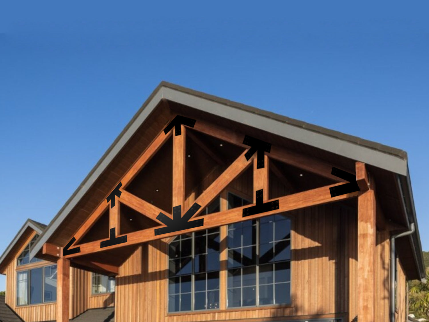 Howe Truss Bracket Set - Industrial Style - For 8 Inch Lumber - Wood Post Brackets - construction materials - building supports - beam supports - post supports