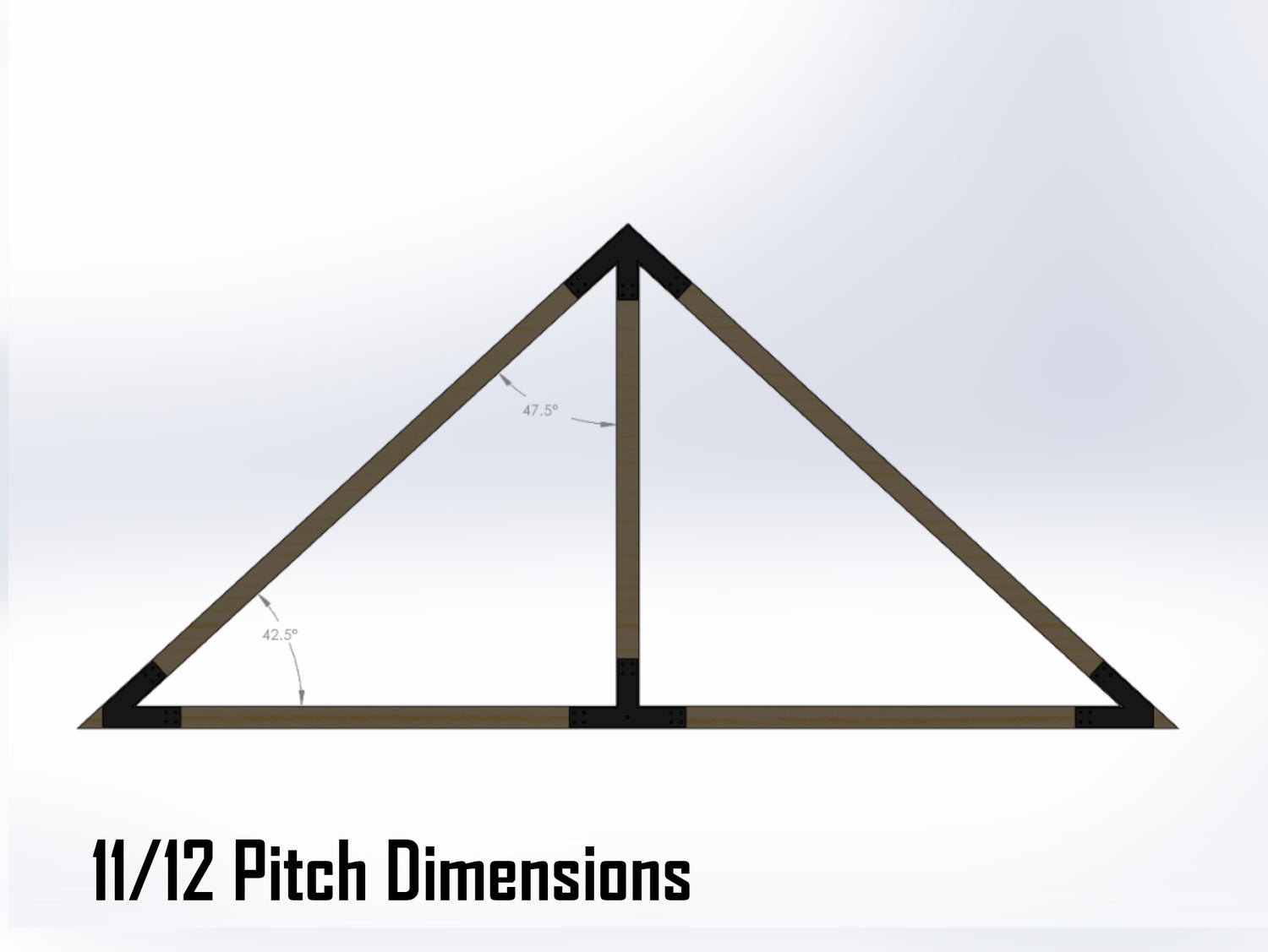 King Truss Bracket Set - Industrial Style - For 4 Inch Lumber - Wood Post Brackets - construction materials - building supports - beam supports - post supports