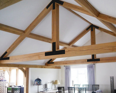 King Truss Bracket Set - Industrial Style - For 8 Inch Lumber - Wood Post Brackets - construction materials - building supports - beam supports - post supports