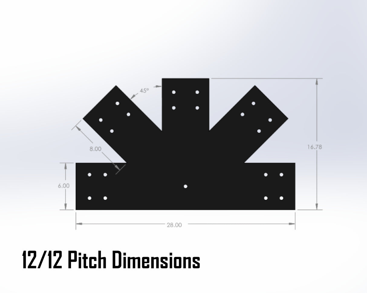 Web Truss Bracket Set - Industrial Style - For 8 Inch Lumber - Wood Post Brackets - construction materials - building supports - beam supports - post supports