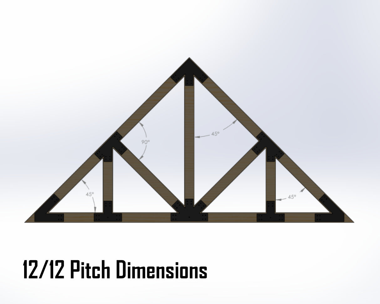 Howe Truss Bracket Set - Industrial Style - For 8 Inch Lumber - Wood Post Brackets - construction materials - building supports - beam supports - post supports