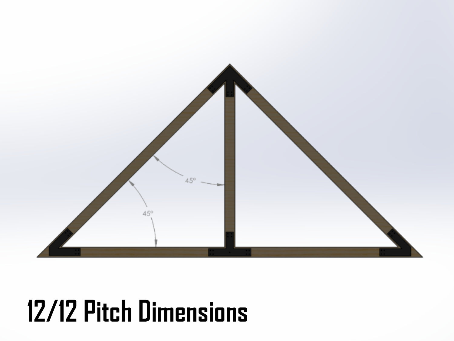 King Truss Bracket Set - Industrial Style - For 6 Inch Lumber - Wood Post Brackets - construction materials - building supports - beam supports - post supports