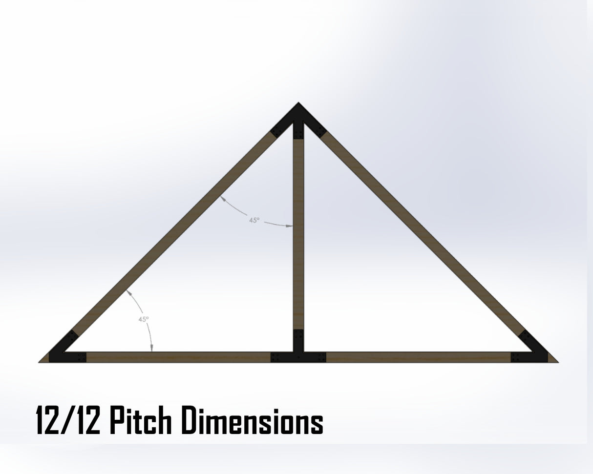 King Truss Bracket Set - Industrial Style - For 4 Inch Lumber - Wood Post Brackets - construction materials - building supports - beam supports - post supports