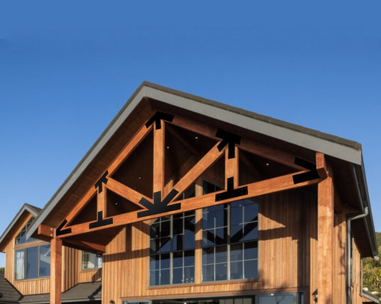 Howe Truss Bracket Set - Industrial Style - For 8 Inch Lumber - Wood Post Brackets - construction materials - building supports - beam supports - post supports