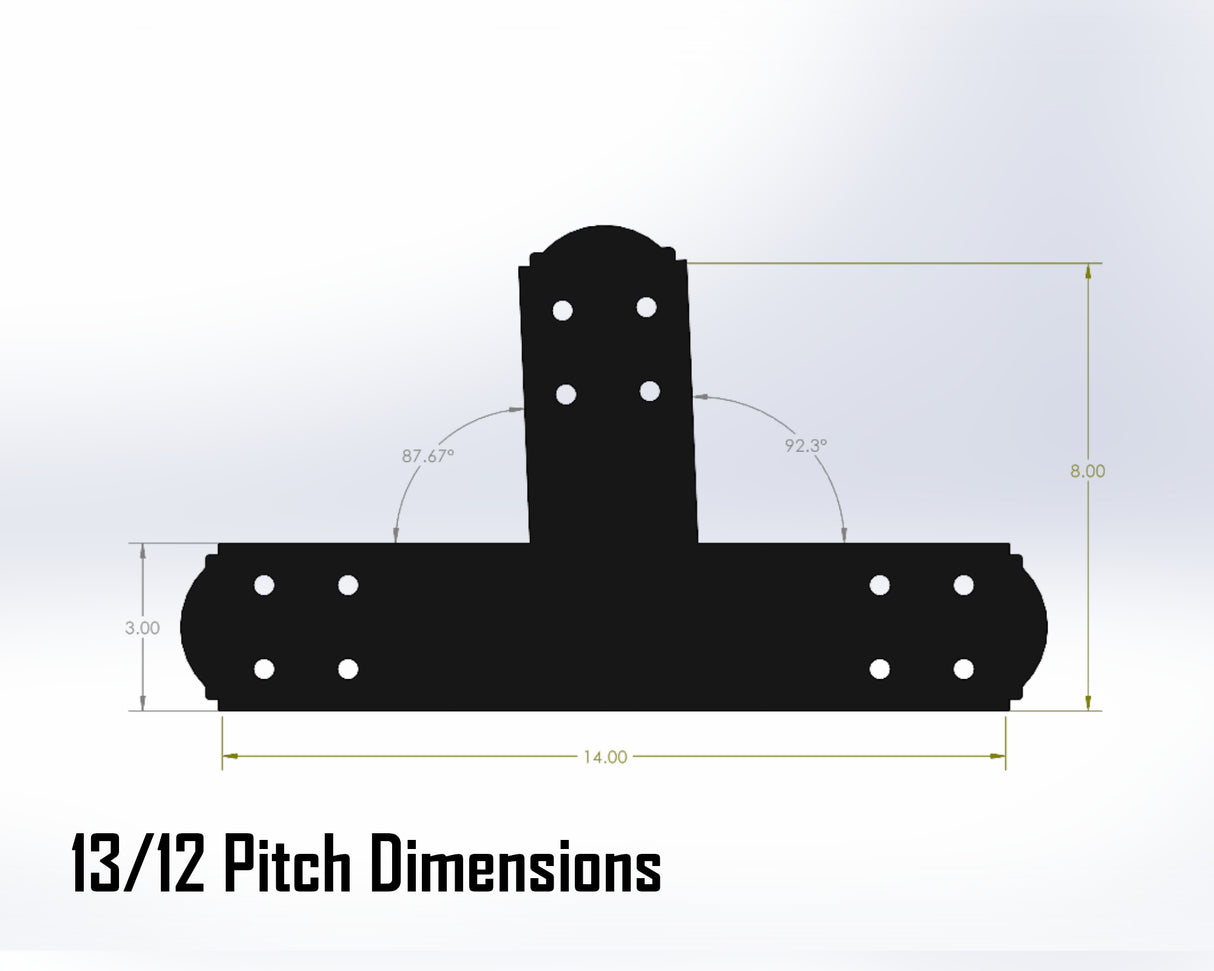 Web Truss Bracket Set - Crowned Style - For 4 Inch Lumber - Wood Post Brackets - construction materials - building supposrts - beam supports - post support - timber frame brackets - wood frame buildings - post frame buildings - barndominium brackets - exposed beam brackets