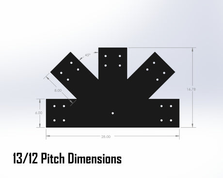 Web Truss Bracket Set - Industrial Style - For 8 Inch Lumber - Wood Post Brackets - construction materials - building supports - beam supports - post supports