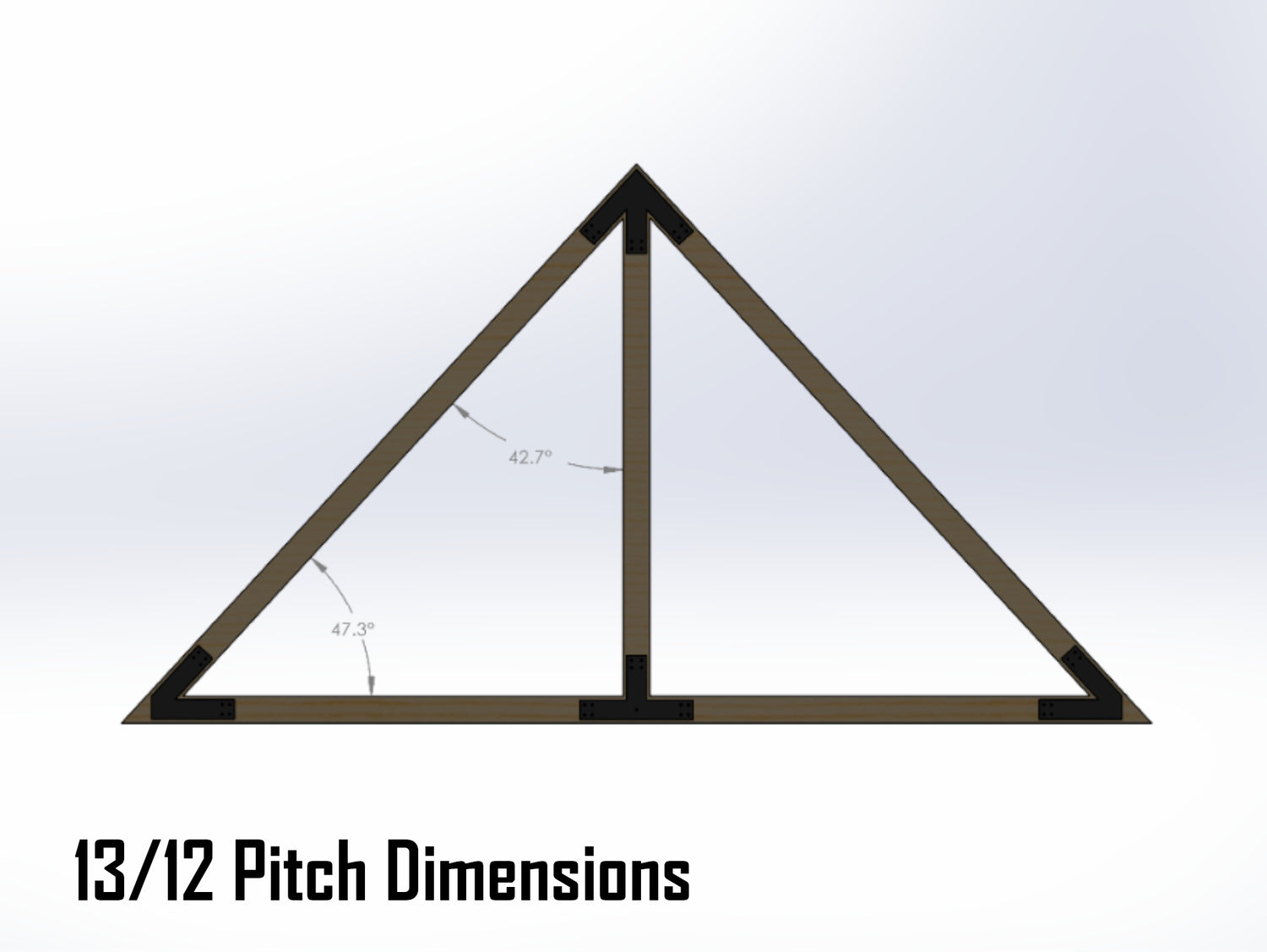 King Truss Bracket Set - Industrial Style - For 6 Inch Lumber - Wood Post Brackets - construction materials - building supports - beam supports - post supports