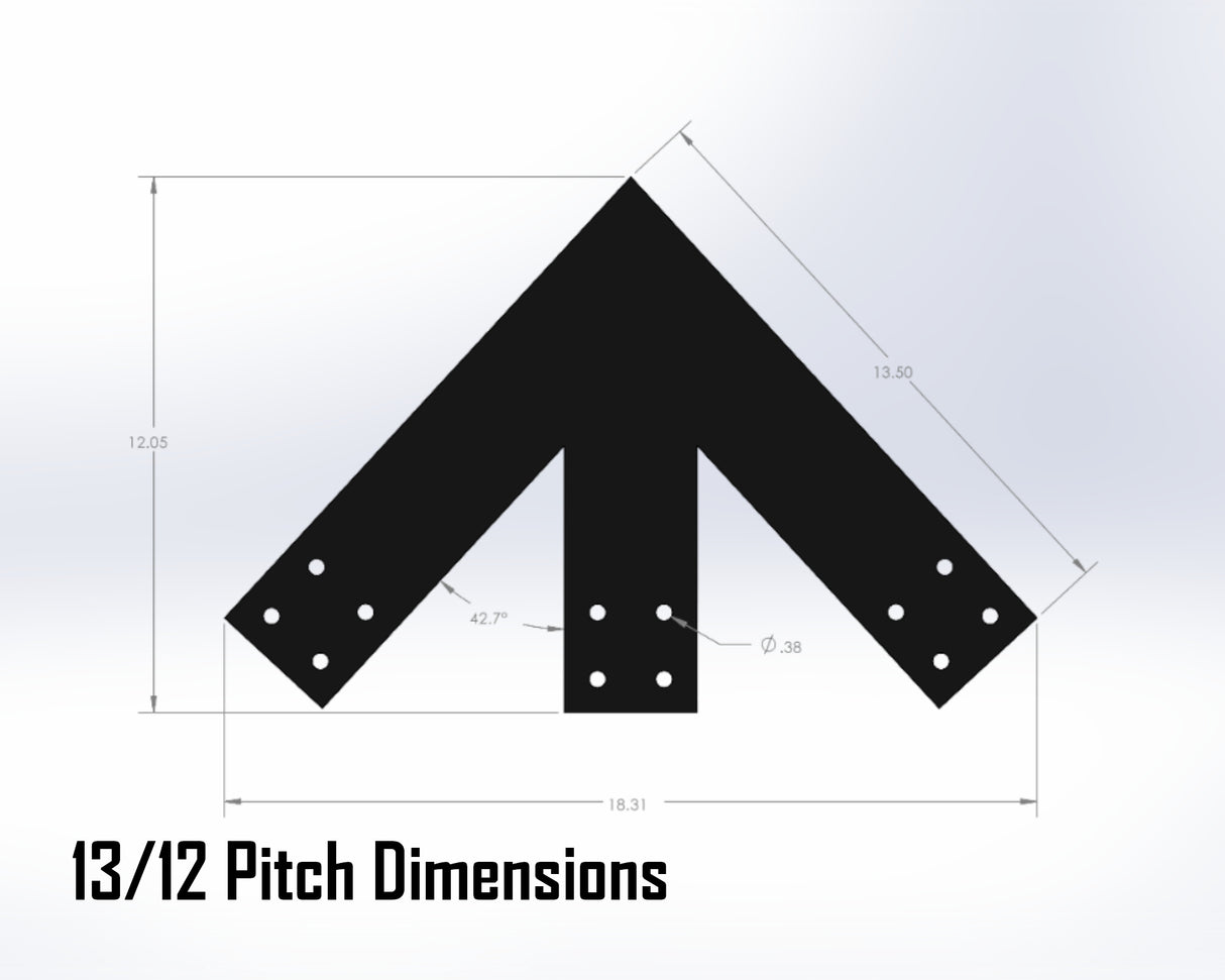 King Truss Bracket Set - Industrial Style - For 4 Inch Lumber - Wood Post Brackets - construction materials - building supports - beam supports - post supports