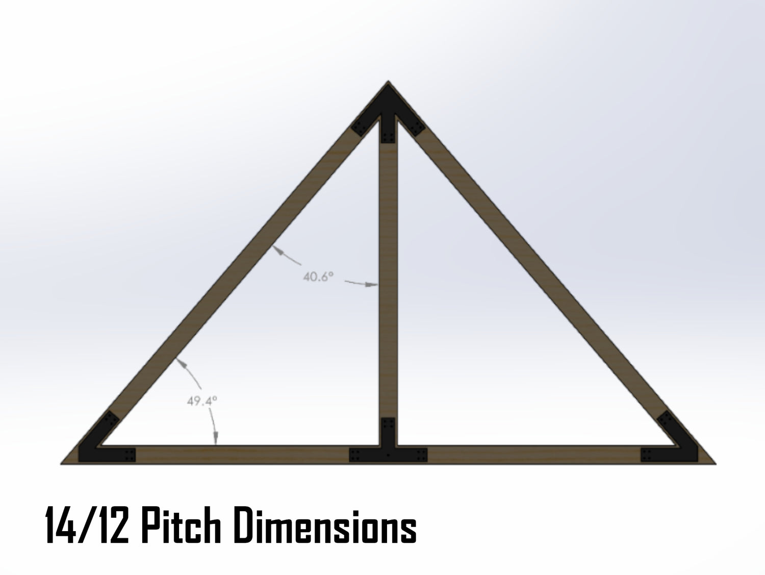 King Truss Bracket Set - Industrial Style - For 6 Inch Lumber - Wood Post Brackets - construction materials - building supports - beam supports - post supports