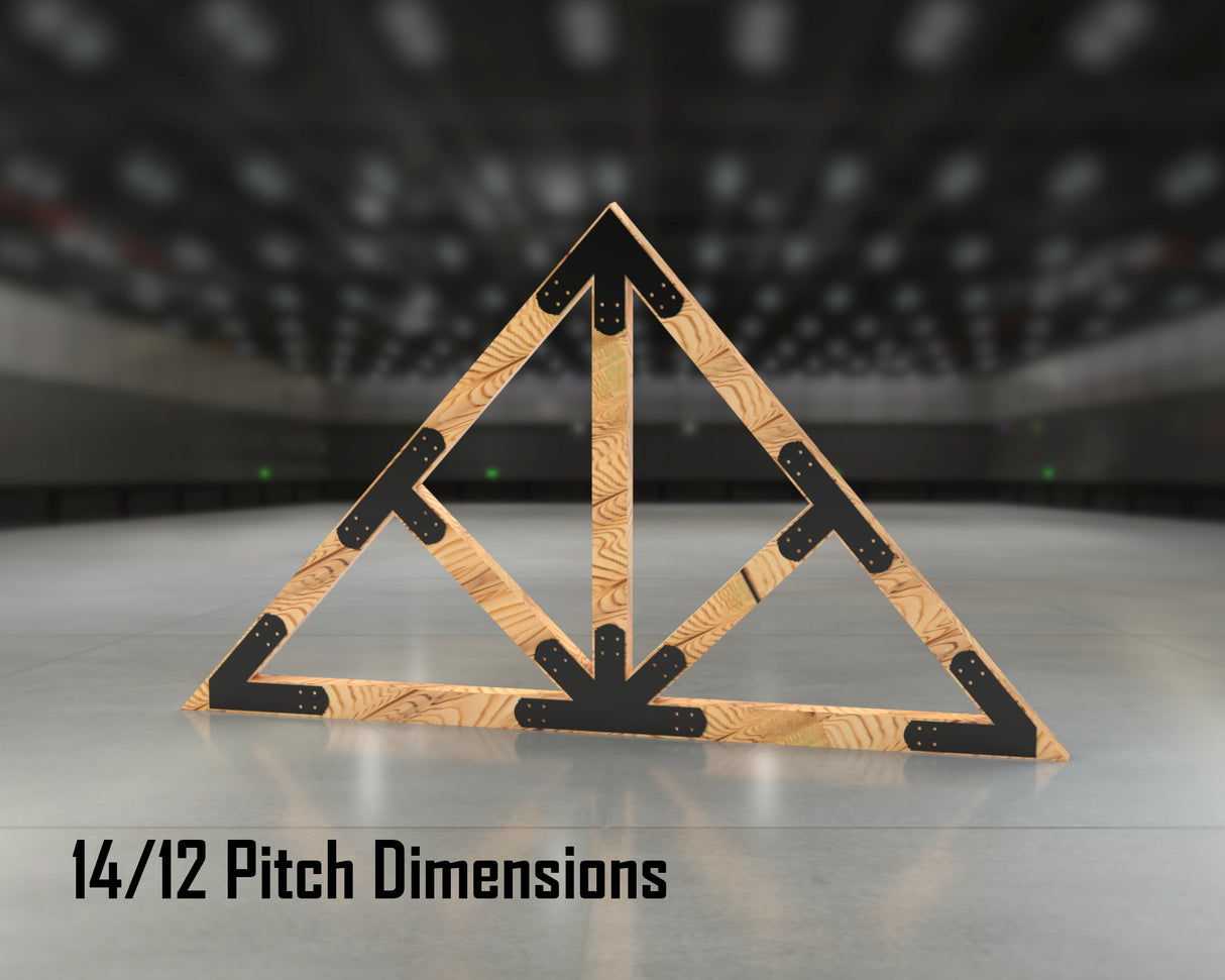 Web Truss Bracket Set - Crowned Style - For 8 Inch Lumber - Wood Post Brackets - construction materials - building supposrts - beam supports - post support - timber frame brackets - wood frame buildings - post frame buildings - barndominium brackets - exposed beam brackets