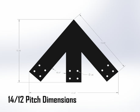 King Truss Bracket Set - Industrial Style - For 4 Inch Lumber - Wood Post Brackets - construction materials - building supports - beam supports - post supports