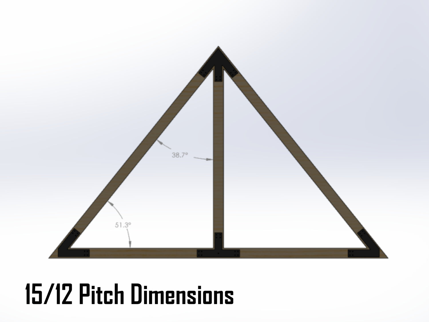 King Truss Bracket Set - Industrial Style - For 6 Inch Lumber - Wood Post Brackets - construction materials - building supports - beam supports - post supports