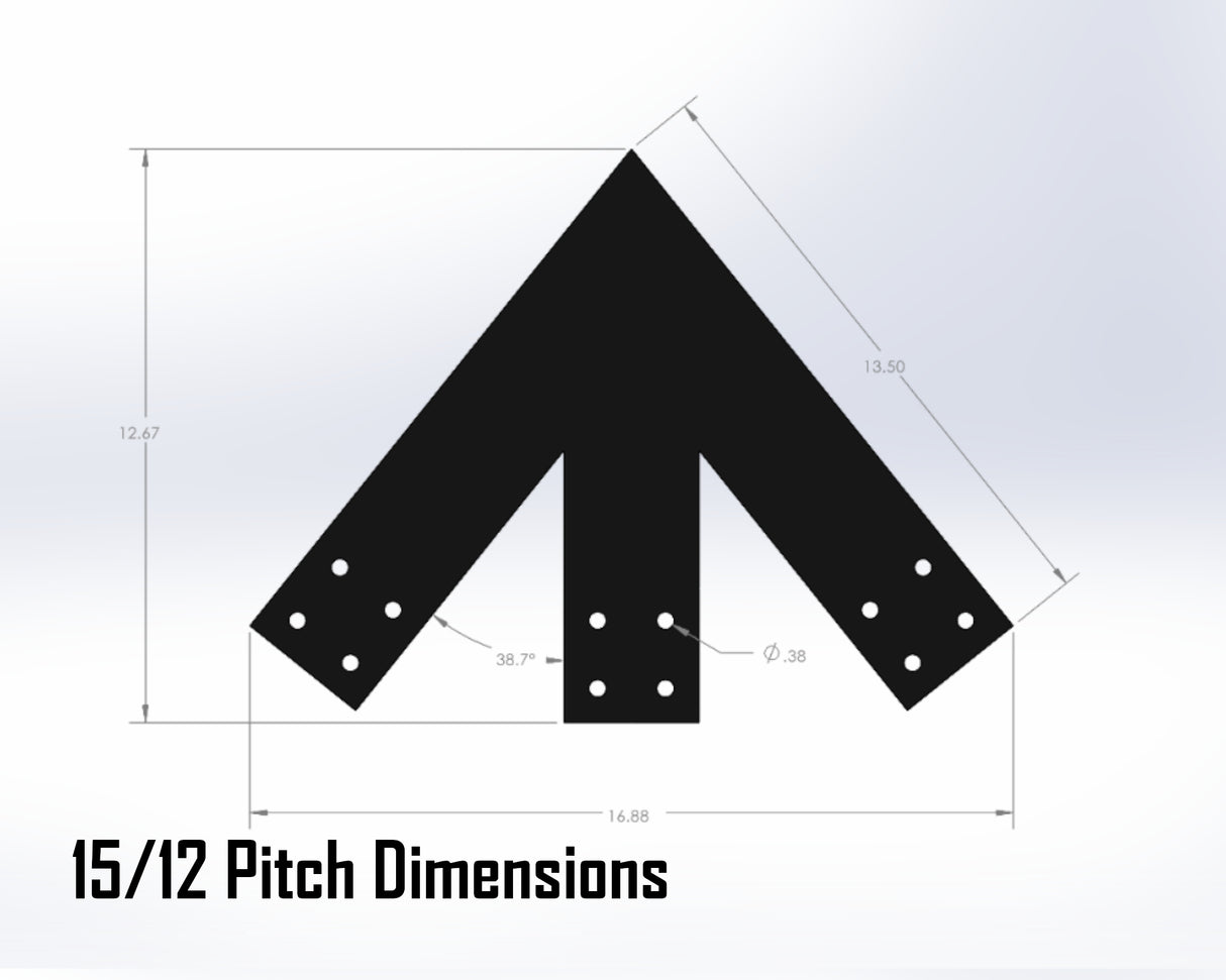 King Truss Bracket Set - Industrial Style - For 4 Inch Lumber - Wood Post Brackets - construction materials - building supports - beam supports - post supports