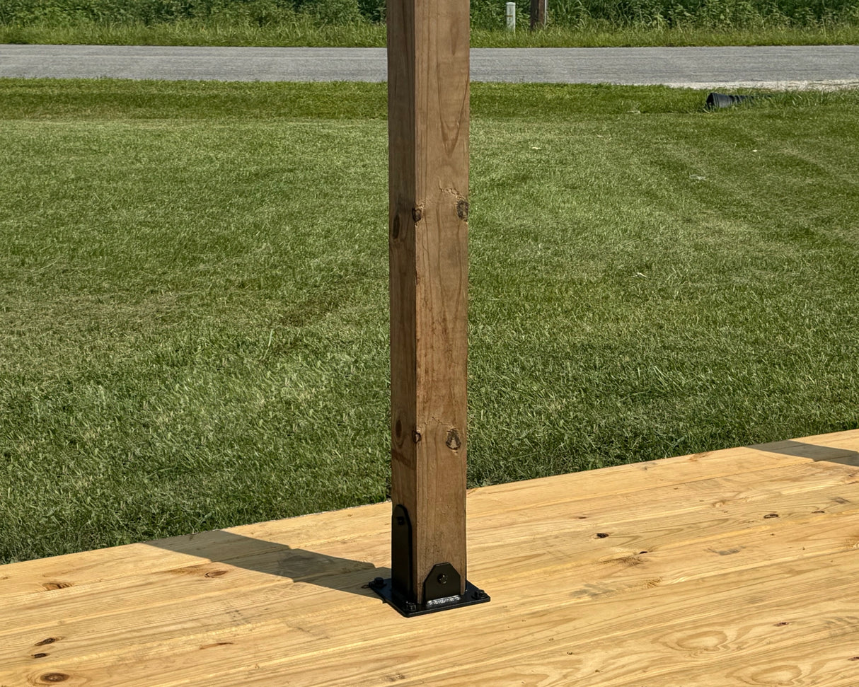 Heavy Duty Post Base Foot Bracket - Wood Post Brackets - construction brackets - brackets for post and beam construction - beam supports - post support - timber frame brackets - barndominium brackets - exposed beam brackets