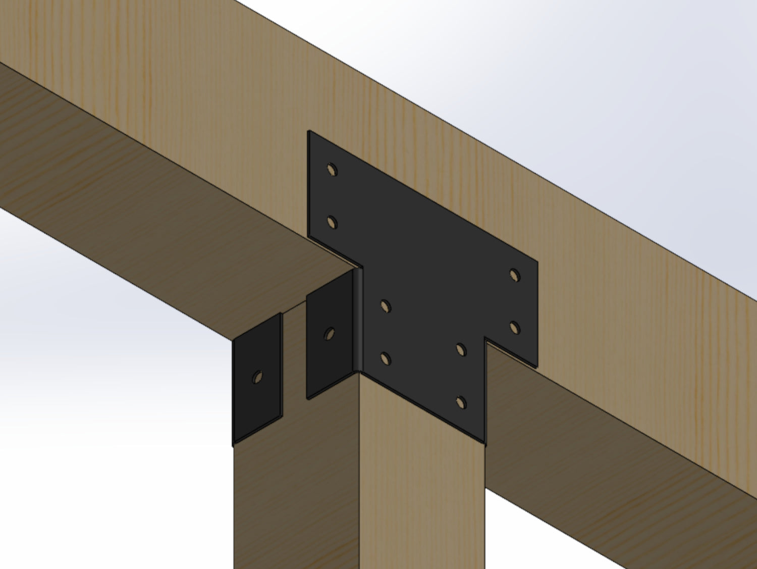 Adjustable Column to Beam Brace - 2 Piece Set (ACB3.5-ACB8) - Wood Post Brackets - construction materials - building supports - beam supports - post supports