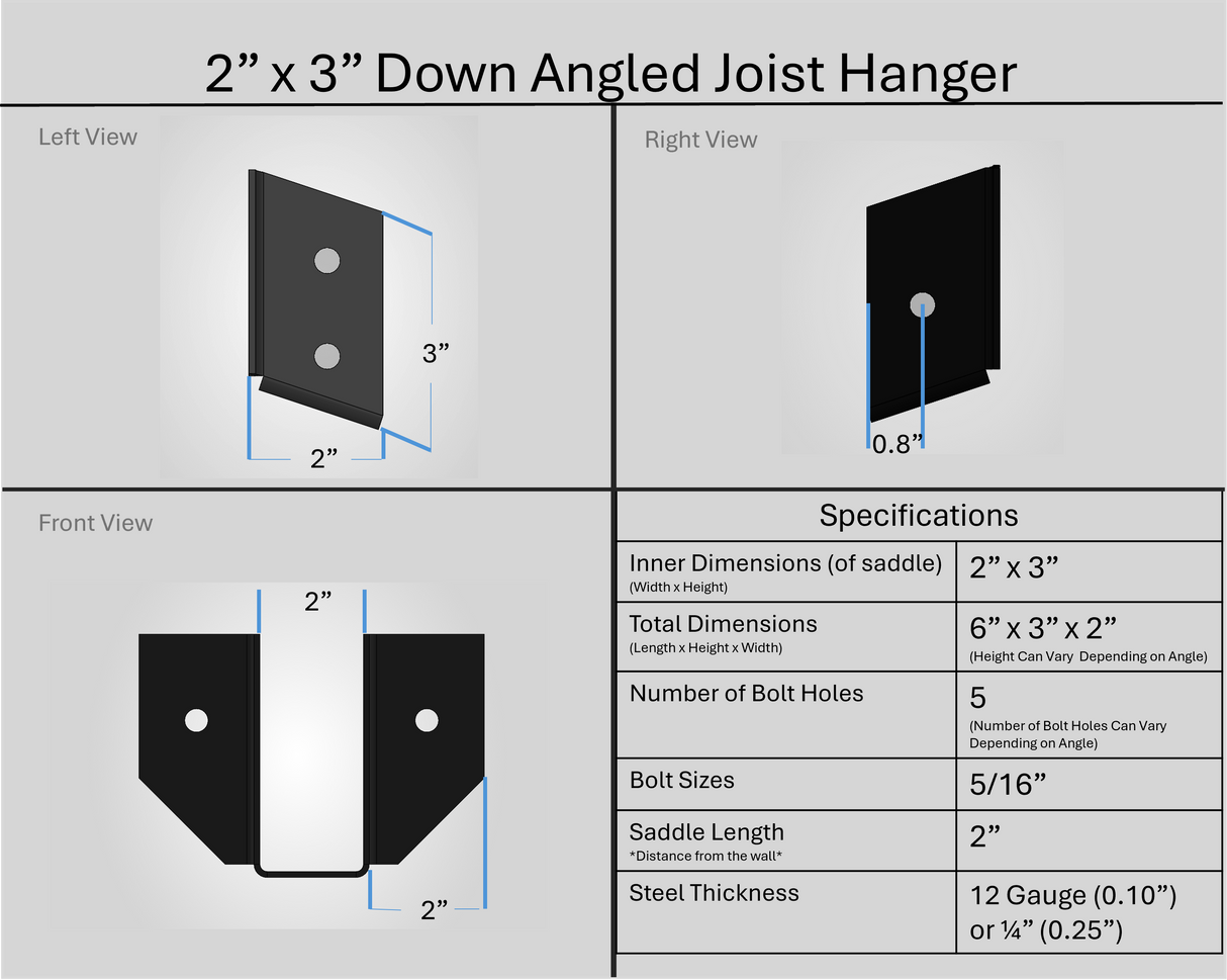 Joist Hangers - Down Angled