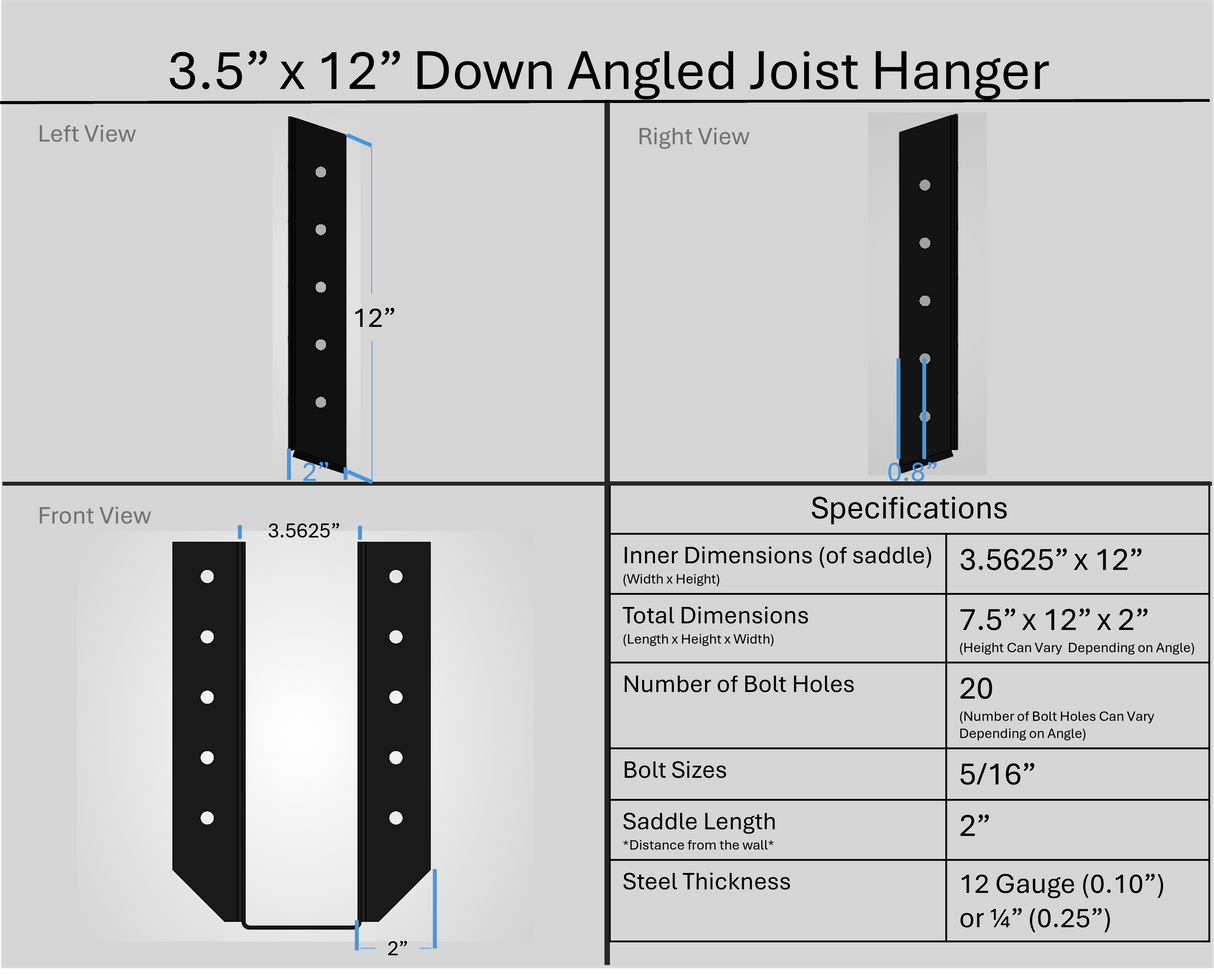 Joist Hangers - Down Angled