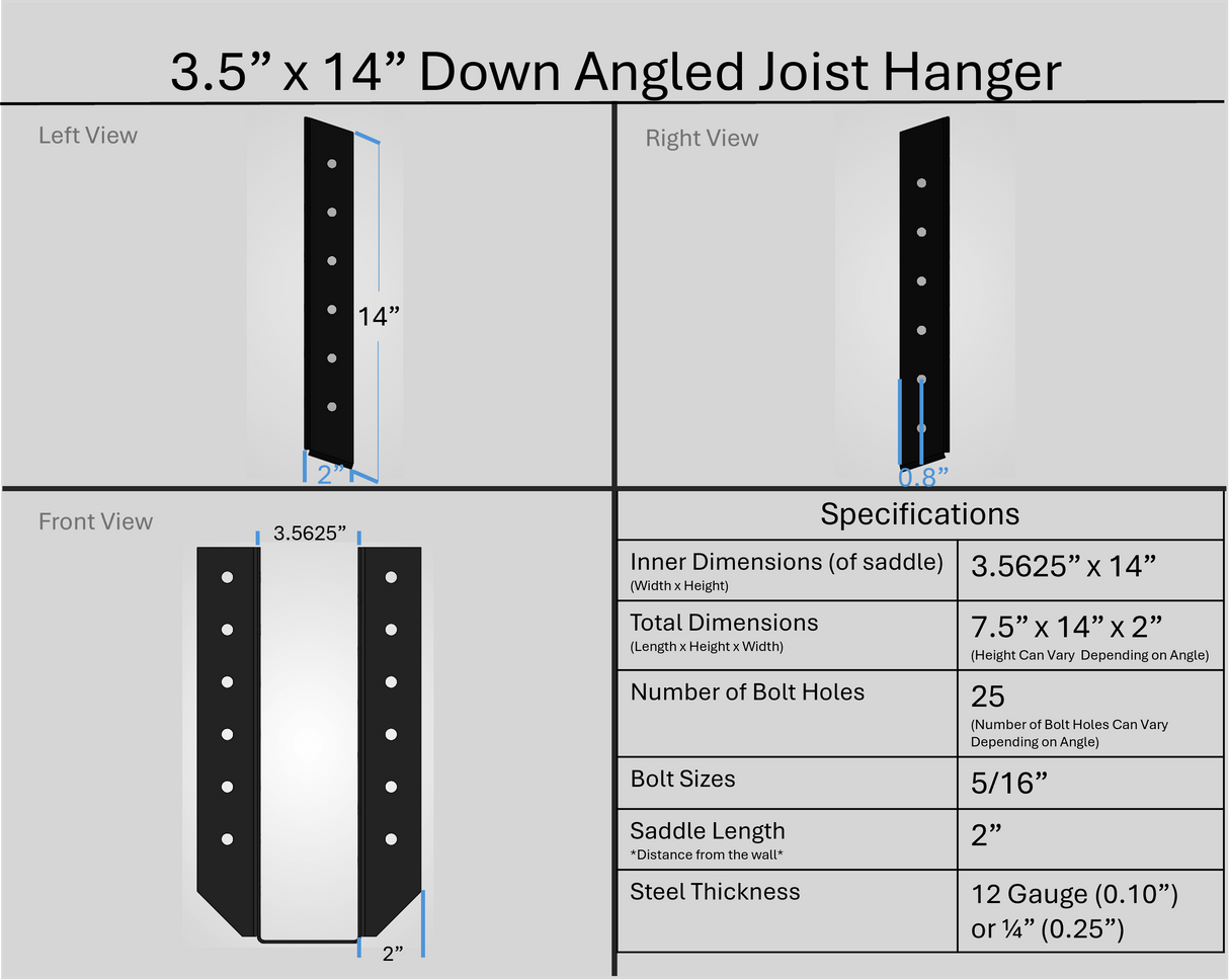 Joist Hangers - Down Angled