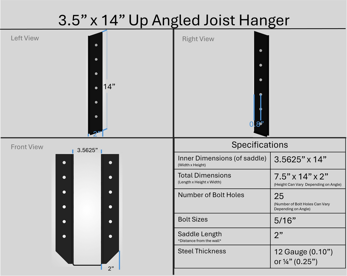 Joist Hangers - Up Angled