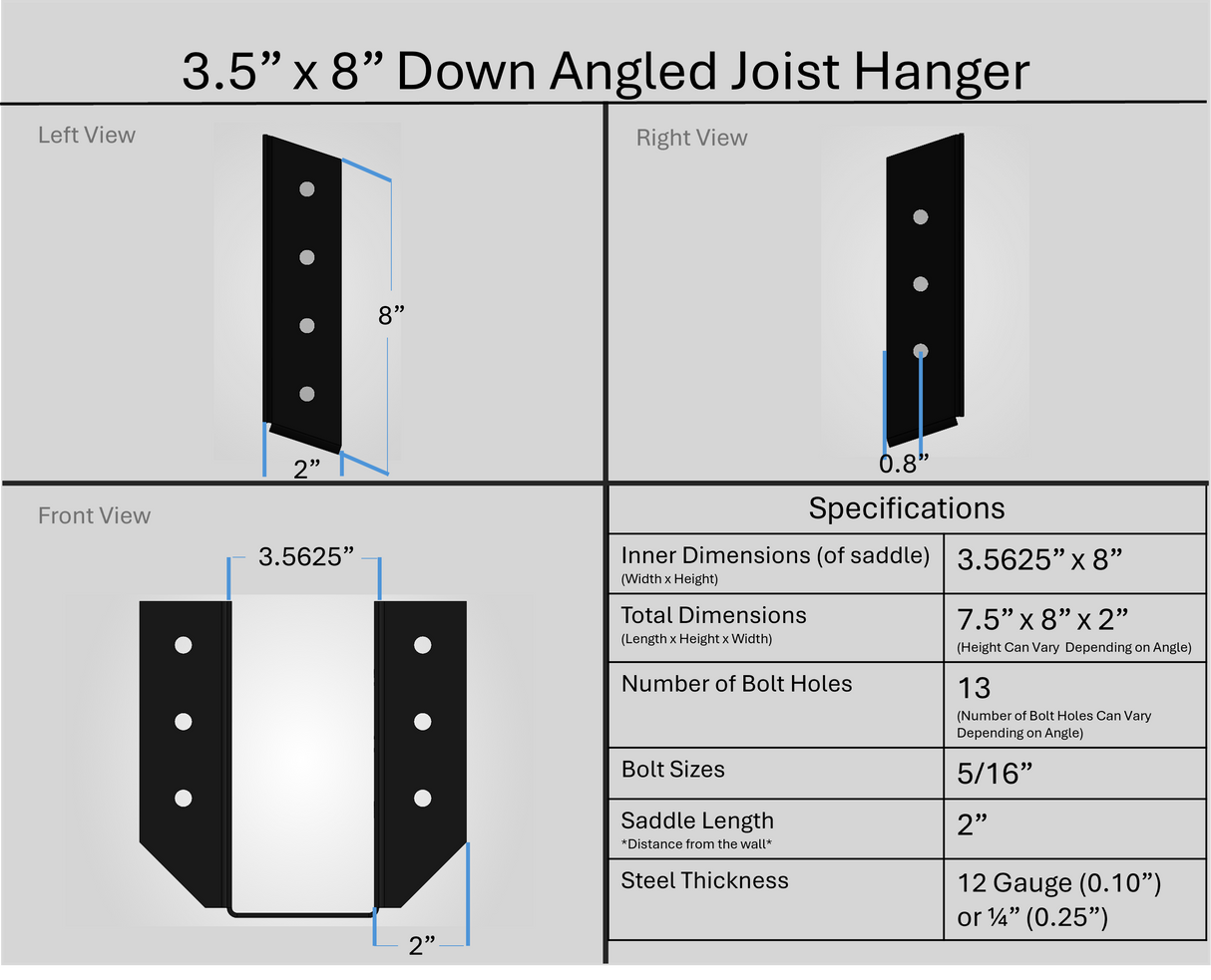 Joist Hangers - Down Angled