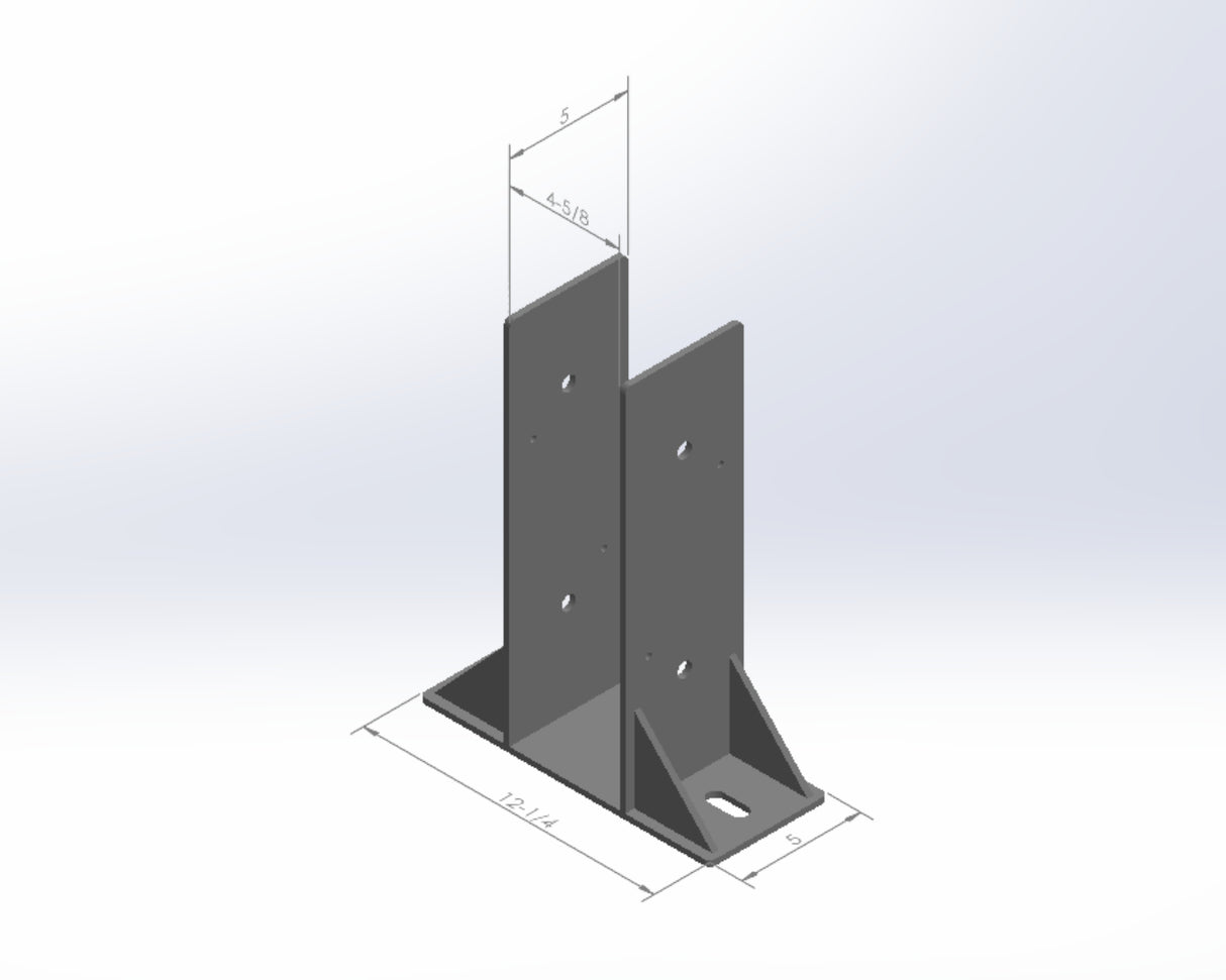 Laminated 4X6 Post Footer Bracket - PF3P46 - Wood Post Brackets - construction materials - building supports - beam supports - post supports