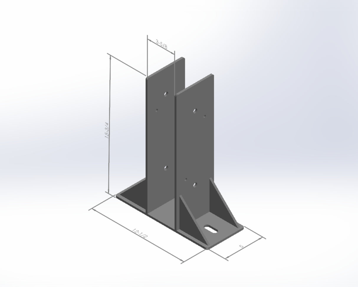 4X6 Post Footer Bracket - PF46 - Wood Post Brackets - construction materials - building supports - beam supports - post supports