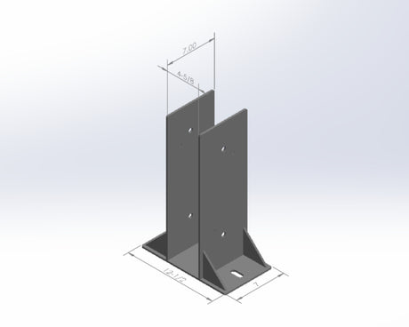 Laminated 4X8 Post Footer Bracket - PF3P48 - Wood Post Brackets - construction materials - building supports - beam supports - post supports