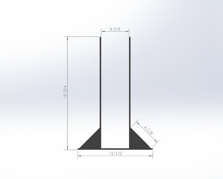 Laminated 4X8 Post Footer Bracket - PF3P48 - Wood Post Brackets - construction materials - building supports - beam supports - post supports