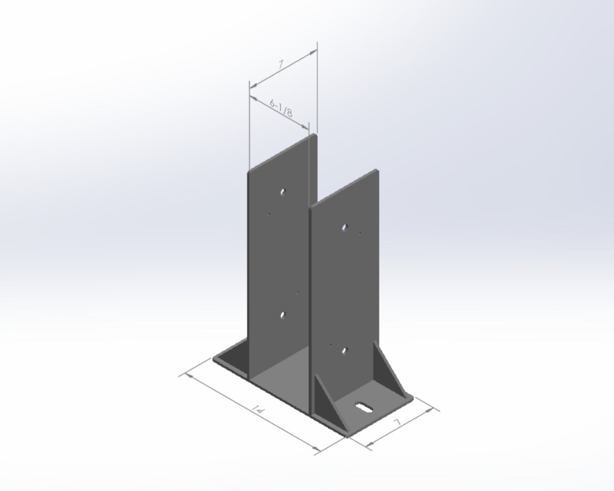 Laminated 6X8 Post Footer Bracket - PF4P68 - Wood Post Brackets - construction materials - building supports - beam supports - post supports