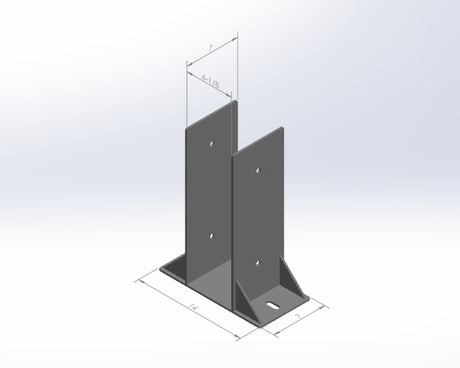 Laminated 6X8 Post Footer Bracket - PF4P68 - Wood Post Brackets - construction materials - building supports - beam supports - post supports