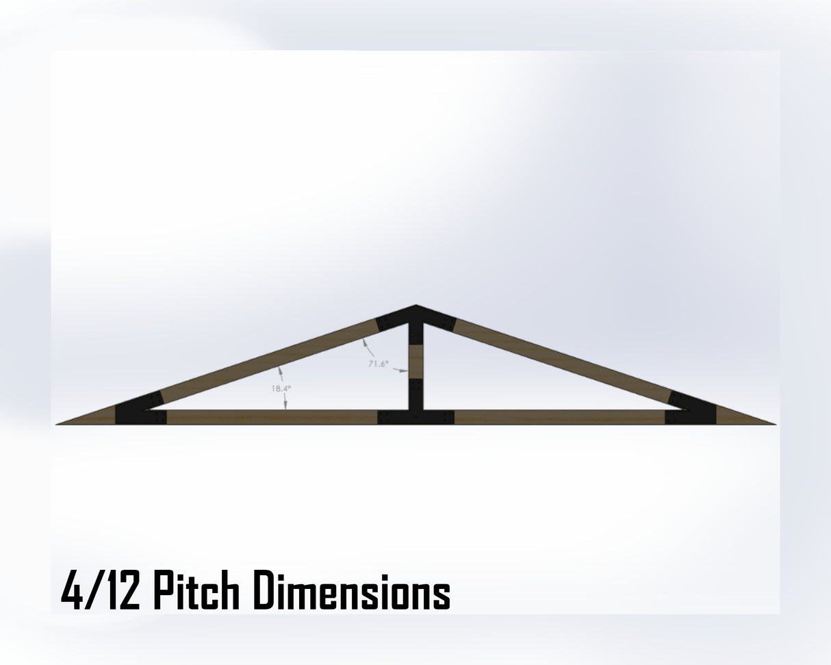 King Truss Bracket Set - Industrial Style - For 4 Inch Lumber - Wood Post Brackets - construction materials - building supports - beam supports - post supports