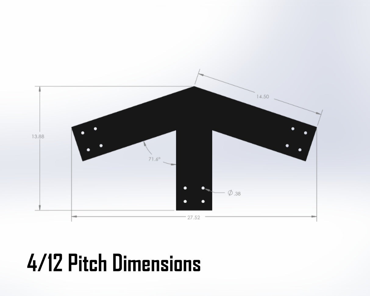 King Truss Bracket Set - Industrial Style - For 6 Inch Lumber - Wood Post Brackets - construction materials - building supports - beam supports - post supports