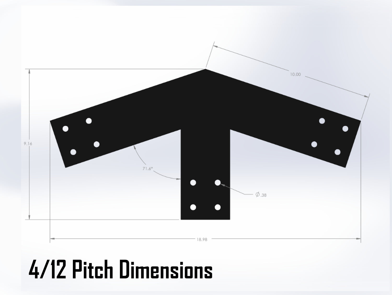 King Truss Bracket Set - Industrial Style - For 4 Inch Lumber - Wood Post Brackets - construction materials - building supports - beam supports - post supports