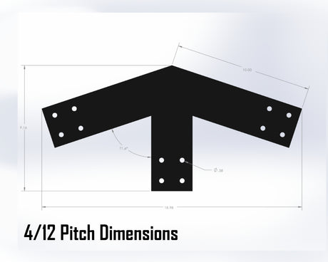 King Truss Bracket Set - Industrial Style - For 4 Inch Lumber - Wood Post Brackets - construction materials - building supports - beam supports - post supports