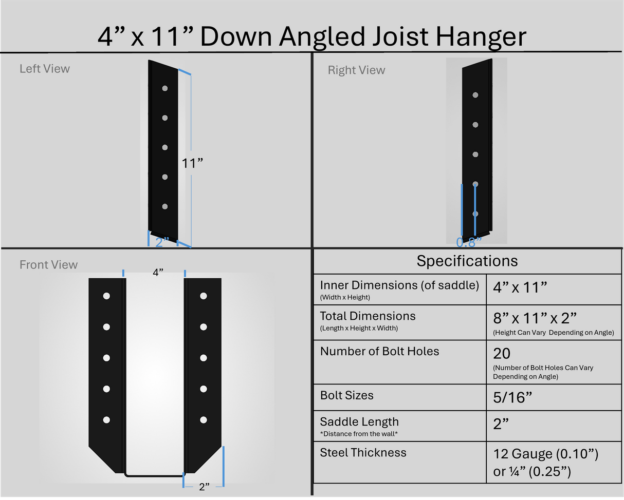 Joist Hangers - Down Angled