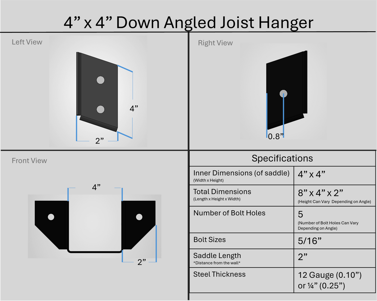 Joist Hangers - Down Angled