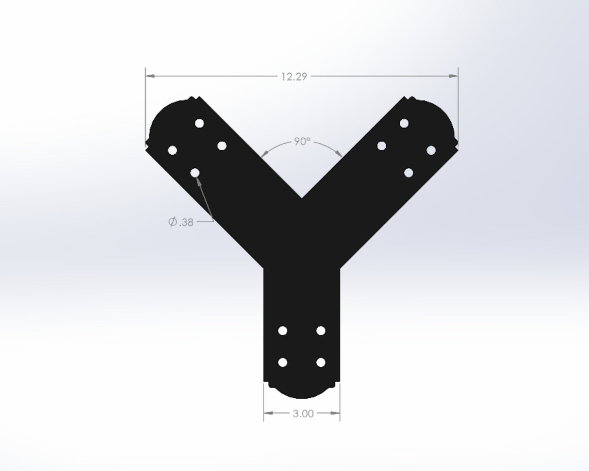Y Bracket - Crowned Style - For 4 Inch Post - Wood Post Brackets - construction brackets - brackets for post and beam construction - beam supports - post support - timber frame brackets - post frame buildings - barndominium brackets - exposed beam brackets