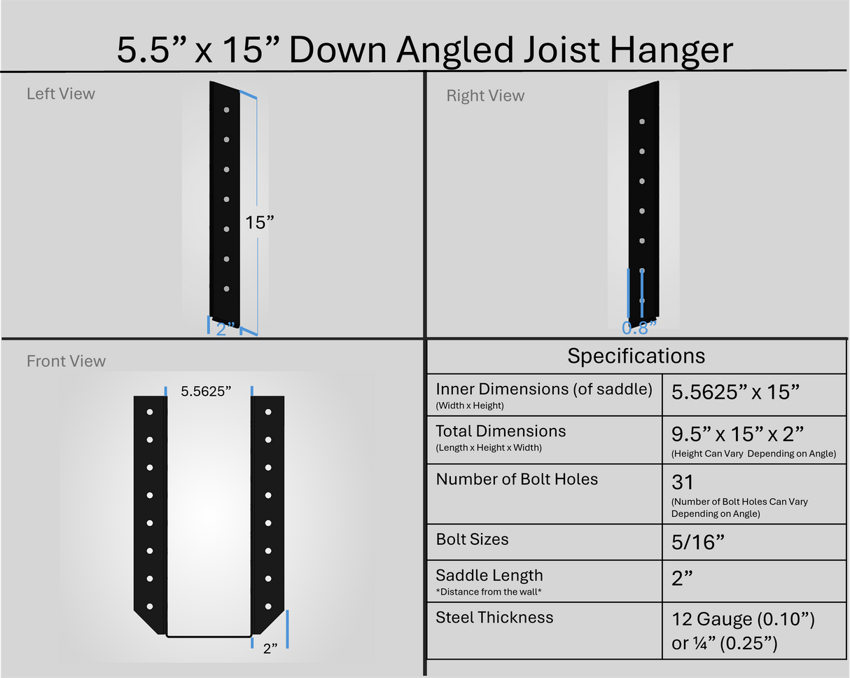 Joist Hangers - Down Angled