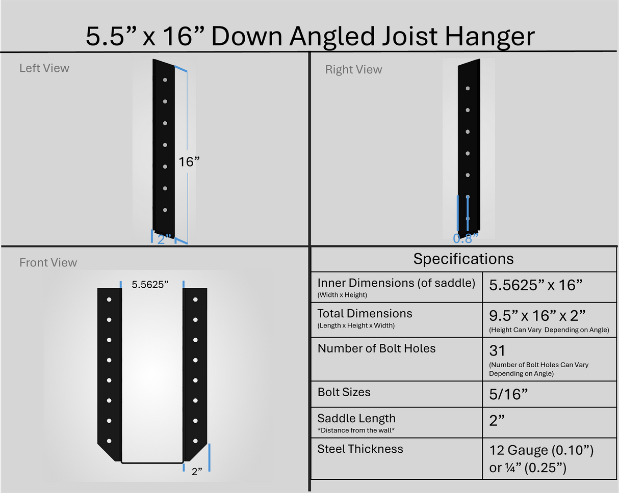 Joist Hangers - Down Angled