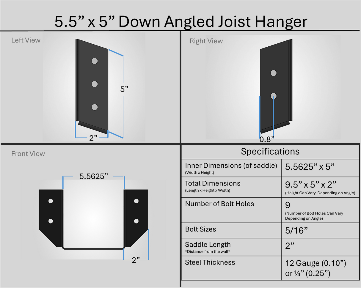 Joist Hangers - Down Angled