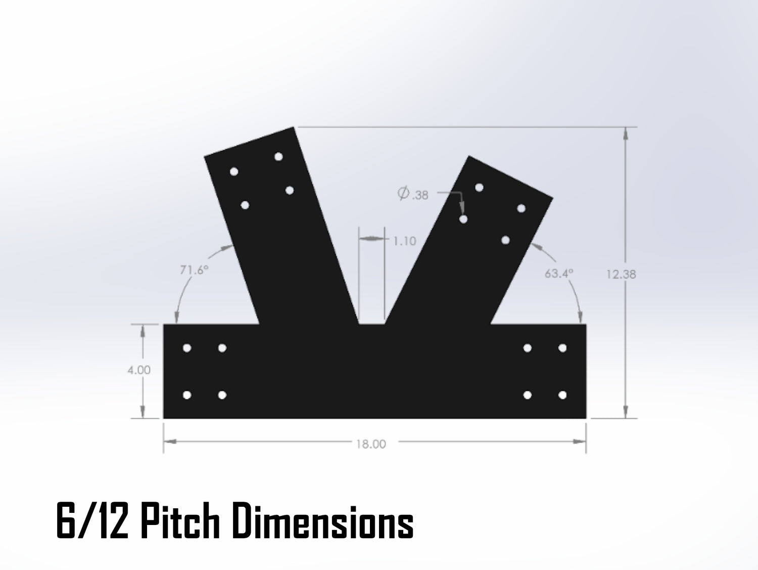 Howe Truss Bracket Set - Industrial Style - For 6 Inch Lumber - Wood Post Brackets - construction materials - building supports - beam supports - post supports