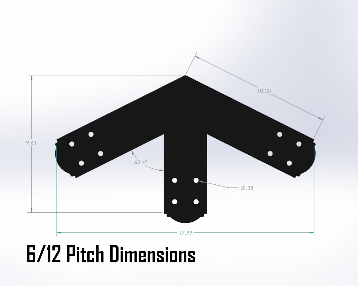 Web Truss Bracket Set - Crowned Style - For 4 Inch Lumber - Wood Post Brackets - construction materials - building supposrts - beam supports - post support - timber frame brackets - wood frame buildings - post frame buildings - barndominium brackets - exposed beam brackets