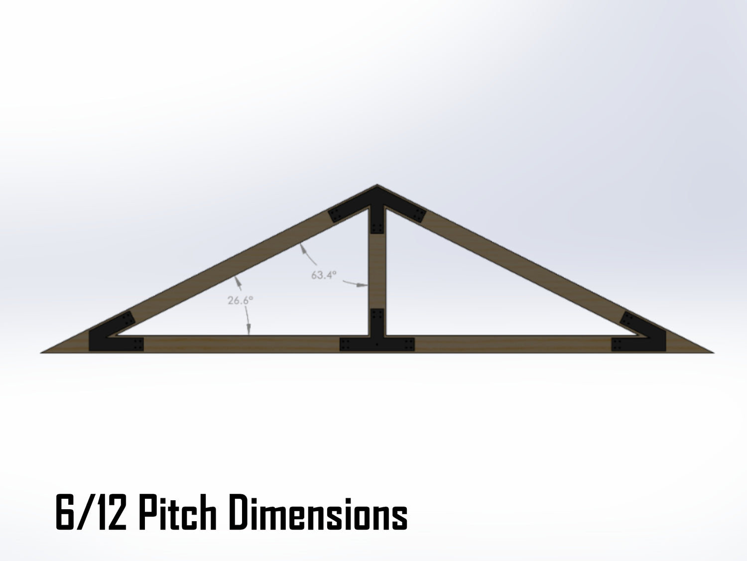 King Truss Bracket Set - Industrial Style - For 6 Inch Lumber - Wood Post Brackets - construction materials - building supports - beam supports - post supports